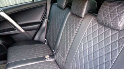 Чехлы на сиденья с Ромбом экокожа цвет : чёрный