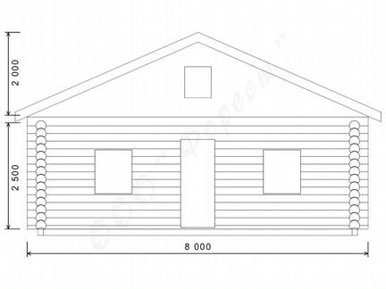 Сруб дома 10х8 м. из оцилиндрованного бревна