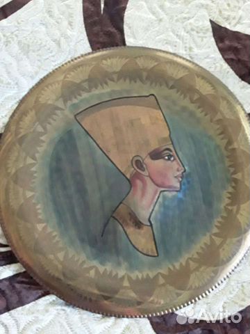 Большая тарелка- блюдо из латуни. Индия