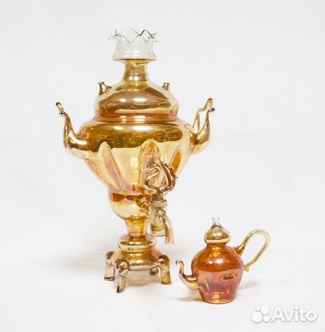 Набор Самовар и чайник, выдувка стекла, 1970-е год