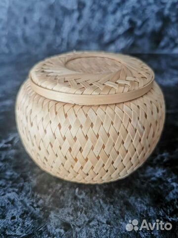 Бамбуковая плетёная корзинка шкатулка коробочка