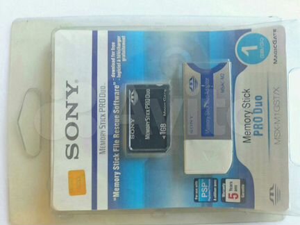 Карта памяти с адаптером Sony Memory Stick PRO Duo