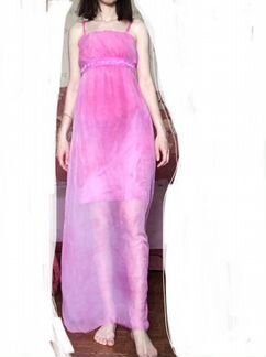 Платье розовое в пол