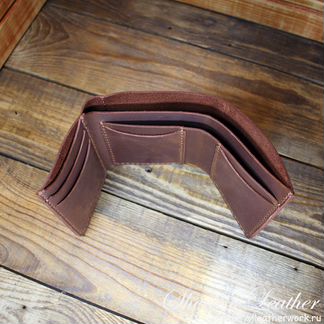 Кошелек trifold из кожи crazy horse
