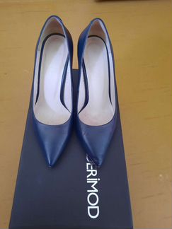 Туфли кожаные синие