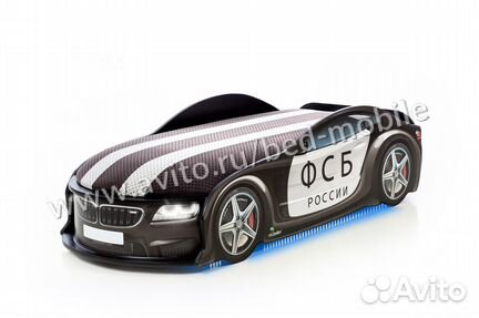 Кровать машина UNO бмв фсб черный