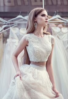 Свадебное платье кружевное раздельное Damir