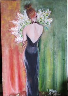 Оргалит. Масло. Сусальное золото