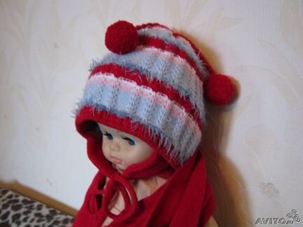 Комплект шапка + шарф на межсезонье