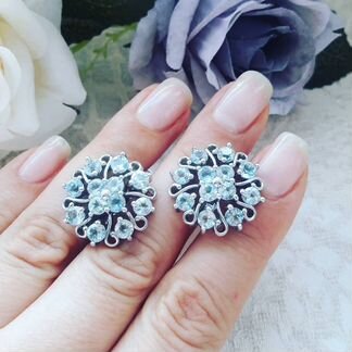 Серебряные серьги с топазами