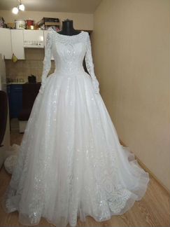 Свадебное платье с рукавами закрытое