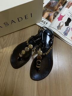 Новые чёрные сандалии Casadei (оригинал)
