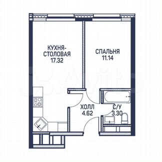 1-к квартира, 36.4 м², 5/22 эт.