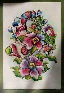 Картина цветы. Графика