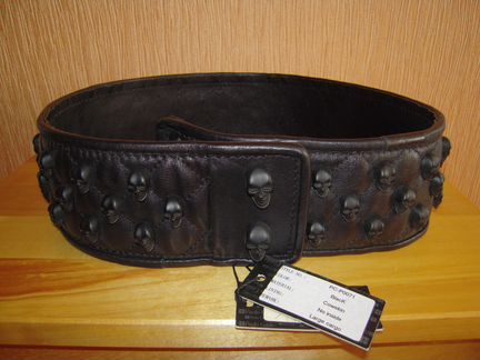 Новый Кожаный ремень с черепами Paolo Conte