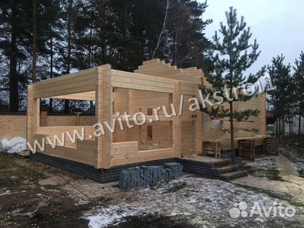 Дом из бруса 11 на 6 м. Строительство домов и бань