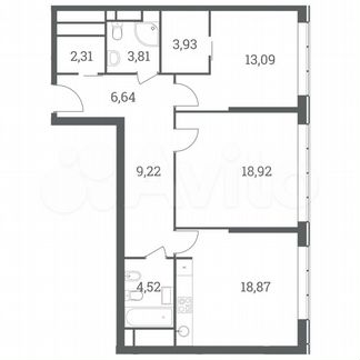 2-к квартира, 81.3 м², 41/51 эт.