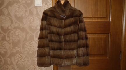 Норковый полушубок поперечка р.42-44