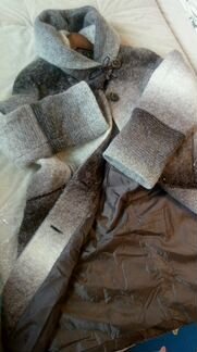 Пальто серое шерстяное осень-зима 50-52 размер