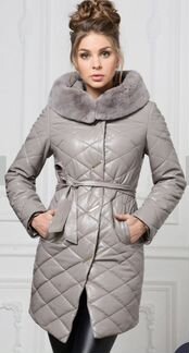 Пальто из эко-кожи (утеплённое)