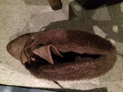 Кожаные ботильоны тёплые