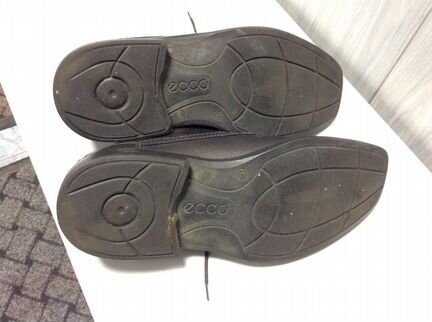 Кожаные Полуботинки Ecco, цвет - «шоколад», б/у