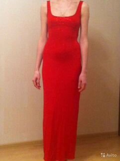 Платье длинное красное