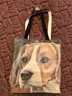 Сумка -бигль.Принт собака.Сумка с собакой