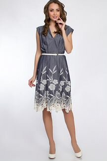 Платье Noche Mio деним с вышивкой. Новое 50-52