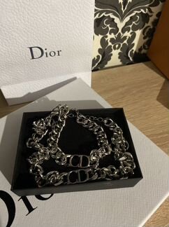 Колье цепочка чокер и браслет Dior CD