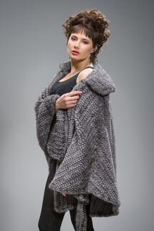 Шуба из вязаной норки. Арт 1122 Размер 46