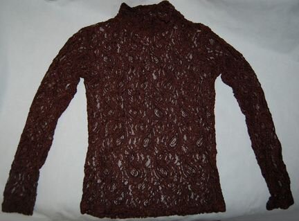 Блузка кружево эластичное коричневая шоколад