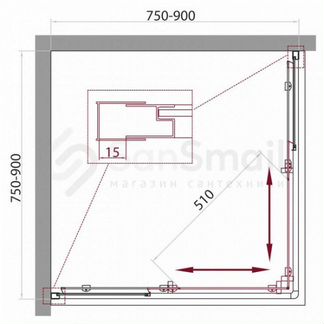 Душевой уголок BelBagno unique-A-2-75/90