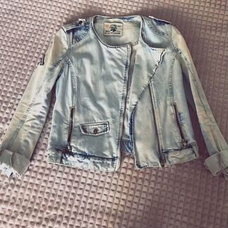 Джинсовая куртка косуха zara