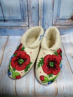 Войлочные тапочки Тюльпаны - теплый подарок