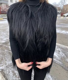 Чёрный жилет из натурального яка