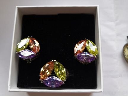 Серьги, кольца, серебро