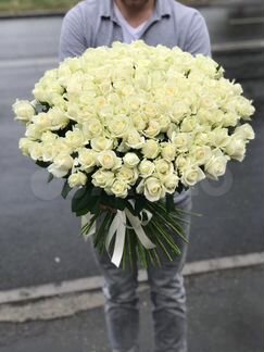 Розы 101 шт белая